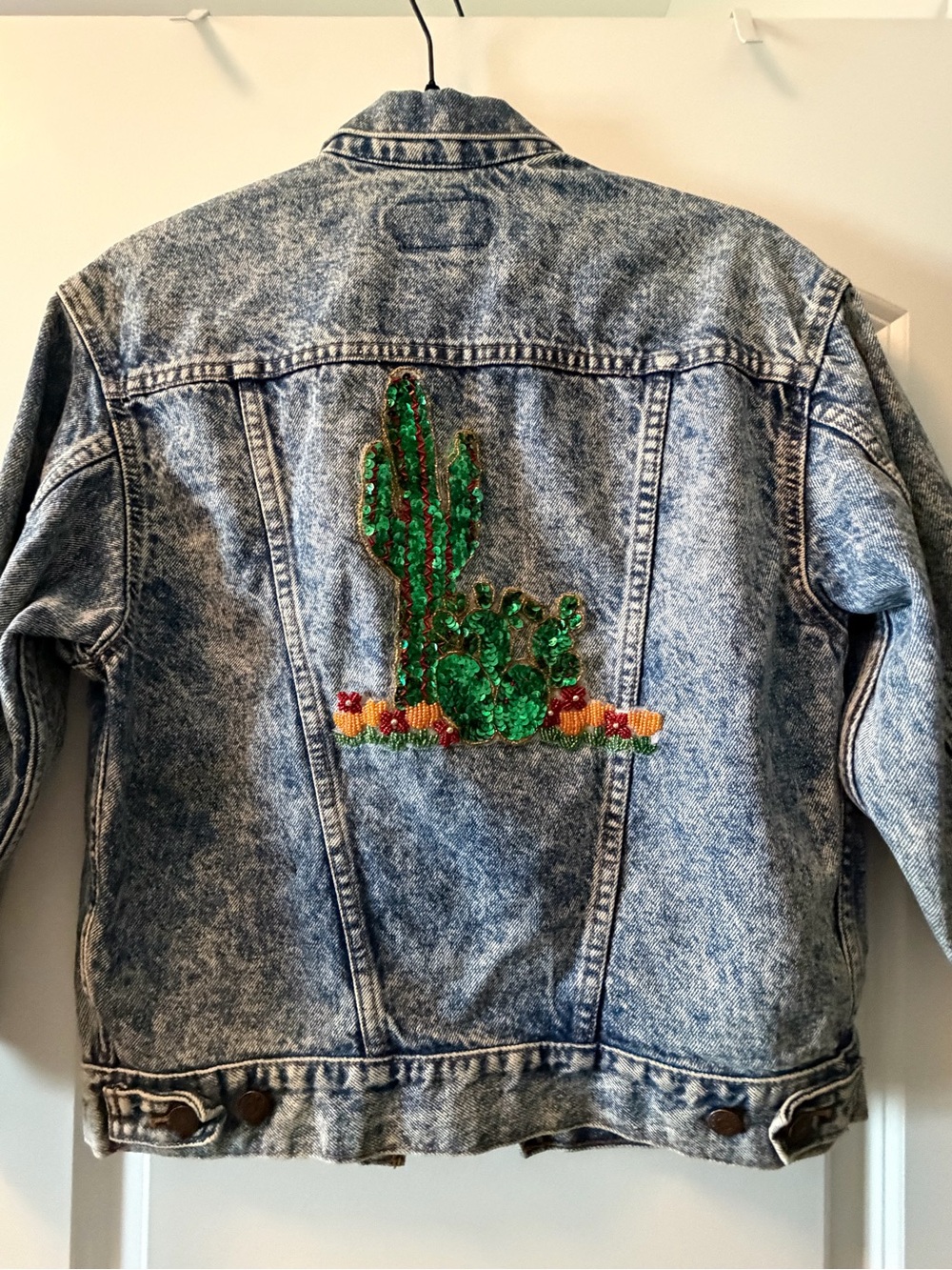 Levi's Vintage Acid Wash Denim Jacket with Sequin Detail